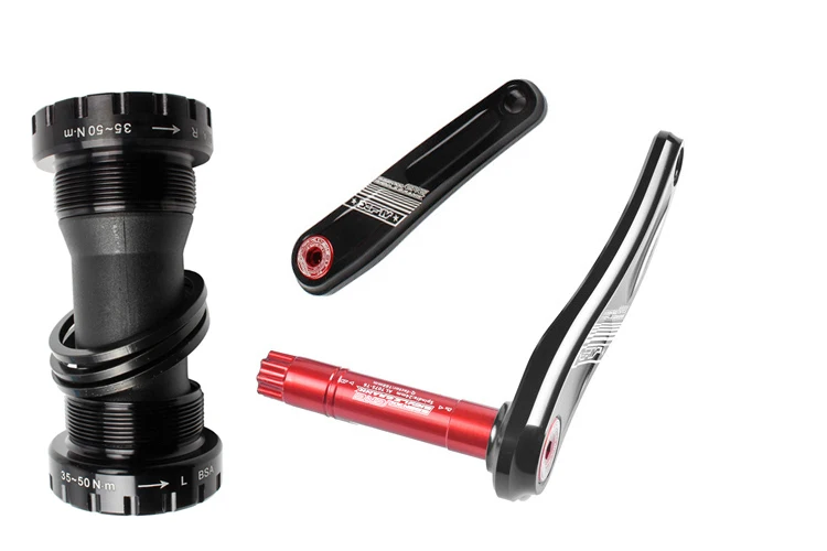 Black-red crank axis Улитка один набор GXP Кривошип MTB шатун 170 мм Кривошип горного велосипеда ось Сверхлегкий 557 г CNC Al-alloy 24 мм шпиндель - Цвет: Black-red crank axis