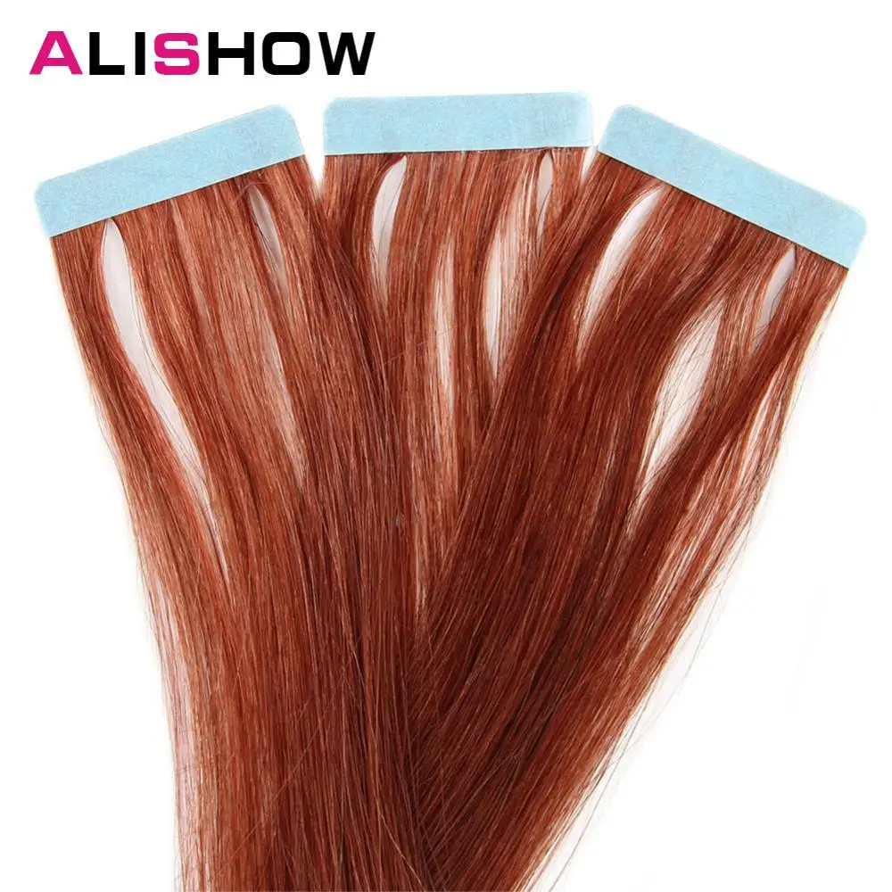 Лента Alishow для наращивания человеческих волос 20 шт., европейская прямая лента для наращивания волос Remy от AliExpress WW