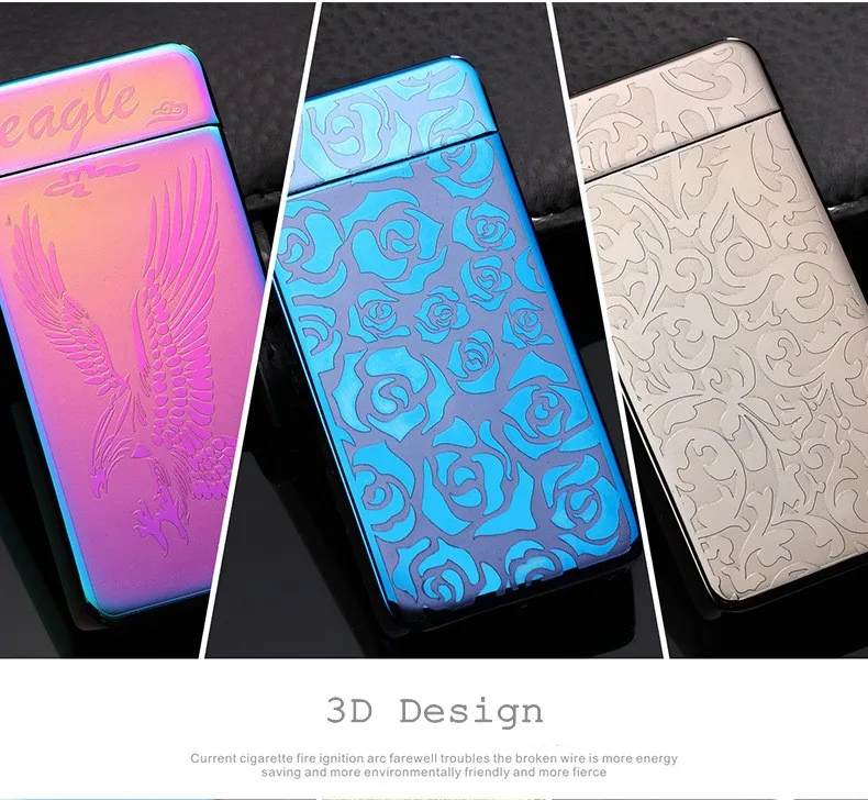 Новинка USB-зажигалка двойная лампа перезаряжаемая перекрестная Электронная