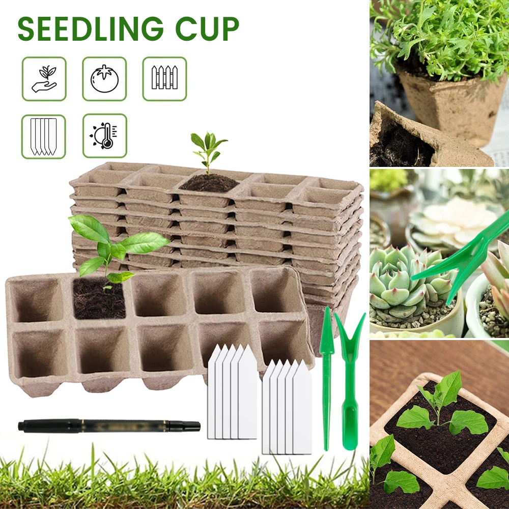 

10pcs Seed Starter Pots Kit Biodegradable Paper Pots Plant Starters Seedling Herb Seed Nursery Cup Eco-Friendly Home Cultivation