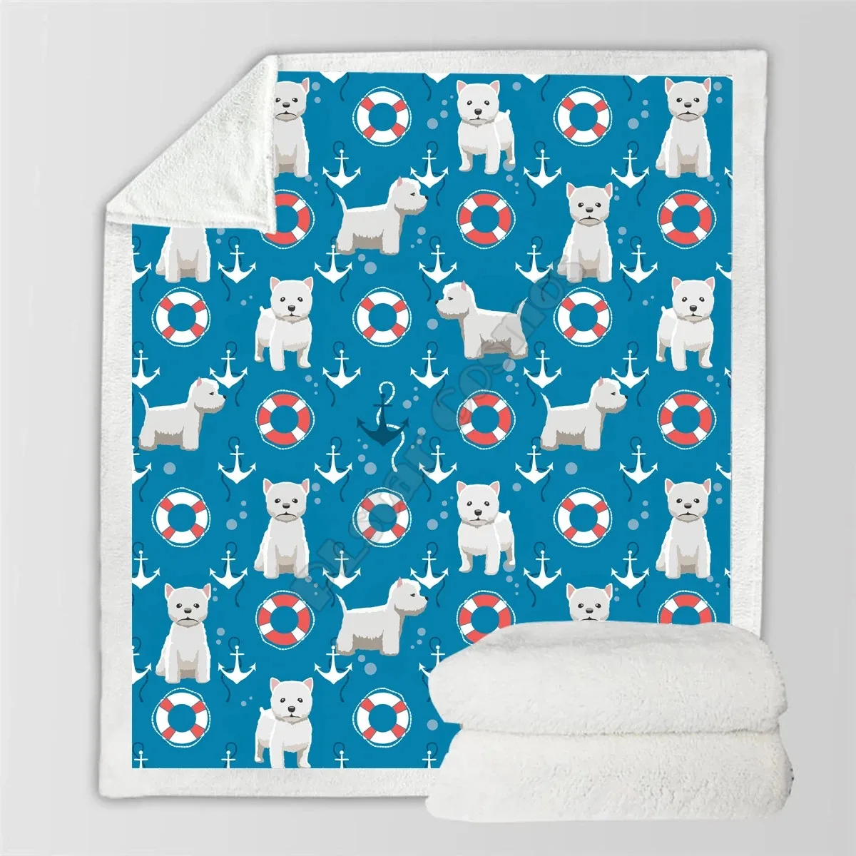 

West Highland White Terrier Fleece Blanket 3D All Over printed Wearable Blanket Adults/kids Fleece Blanket