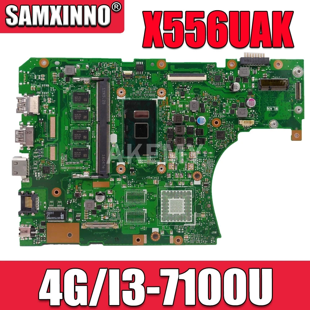 Новый X556UAK 4G / I3 7100U Mianboard для Asus A556U R556U X556U X556UJ X556UV X556UAM X556UA Материнская плата