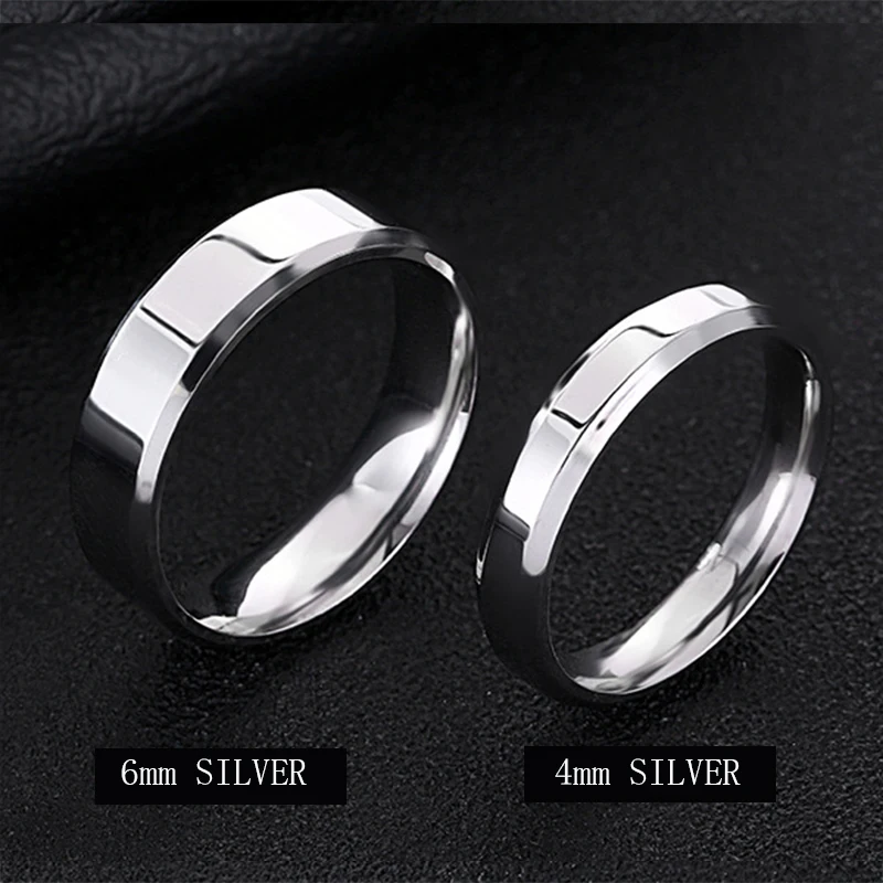 

Simple Stainless Steel Ring Black 4 Mm 6 Mm 8 Mm Wide Classic Jewelry Thick Fashion Accessories Wedding Jewelry