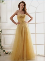 free shipping robe de soiree 2019 new hot sexy vestido de festa longo sweetheart gold tulle long party gown bridesmaid dresses