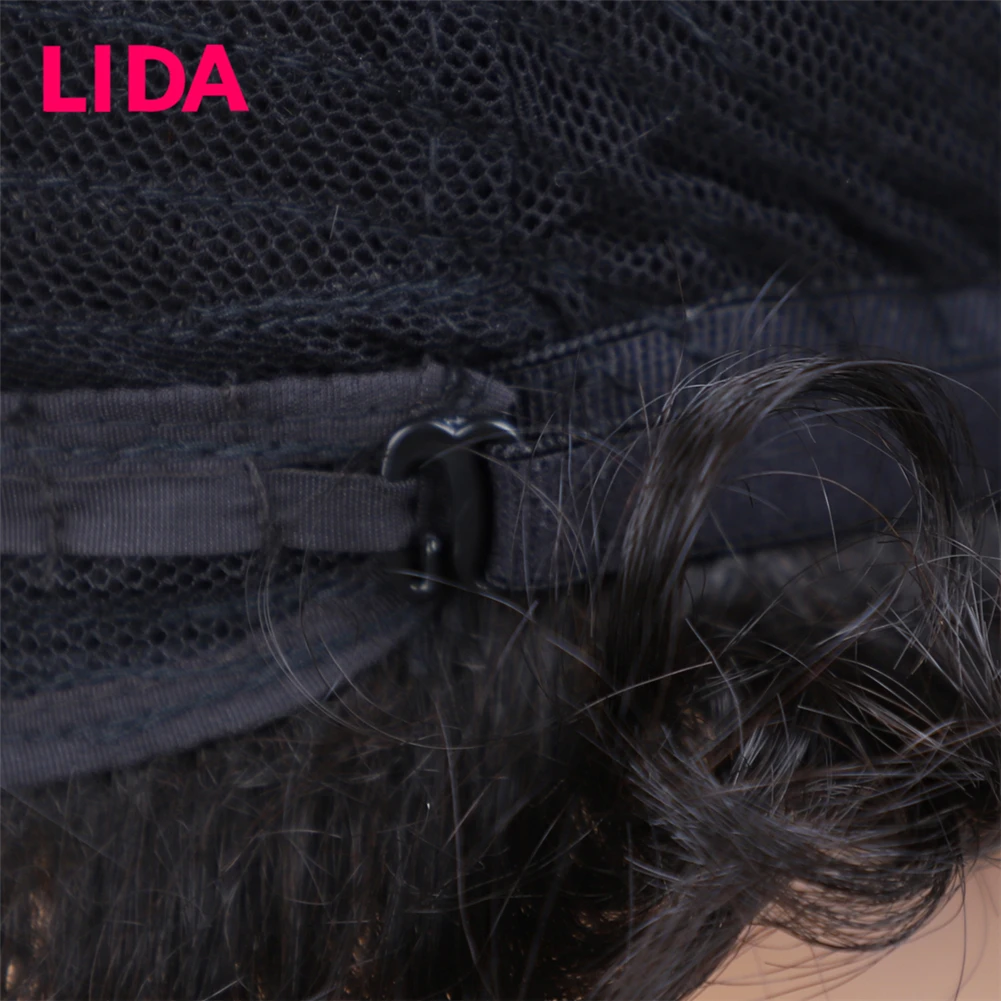 LIDA короткие парики из человеческих волос 120% Дестини натуральные волнистые человеческие волосы парики 6435 Remy бразильские человеческие волосы " машинные парики