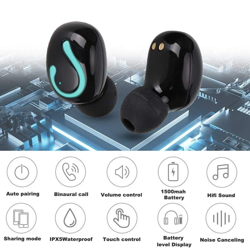 Q66 наушники-вкладыши TWS Bluetooth наушники 5 0 с микрофоном Водонепроницаемый