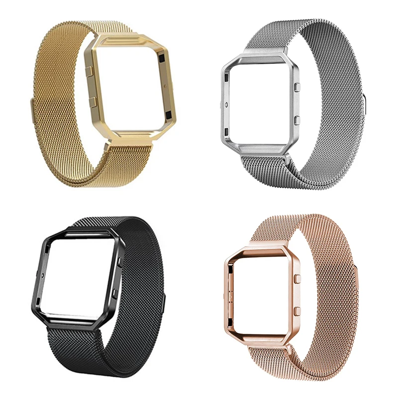 Магнитный замок сетка петля ремешок браслет с металлической рамкой для FitbitBlaze