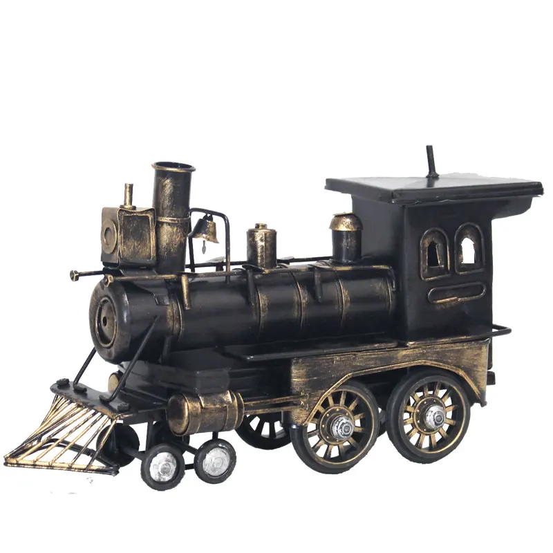 Ретро модель локомотива из кованого железа пароварка старые предметы интерьера