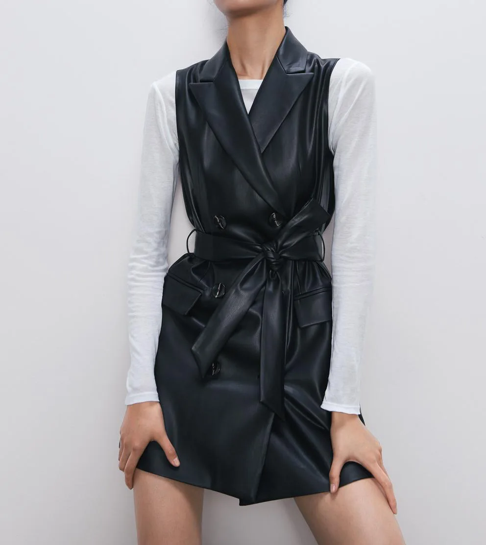 Gagarich женские жилеты без рукавов с поясом на талии элегантная осенне зимняя