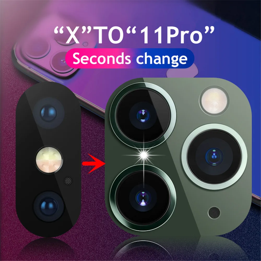 Camera Lens Sticker For iPhone X XS Max Second Change 11 Pro Max 11Pro Sticker Modified Camera Cover Titanium Alloy Protector