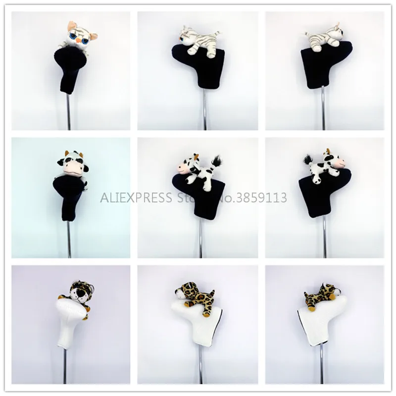 Милая накладка на голову в виде животного с лезвием клюшки для гольфа вязаные