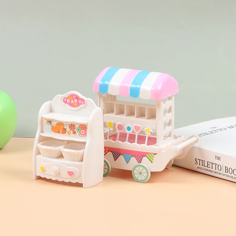 

1 Set Doll Simulation Ice Cream Sliding Cart Accessories Locker Cabinet Toy