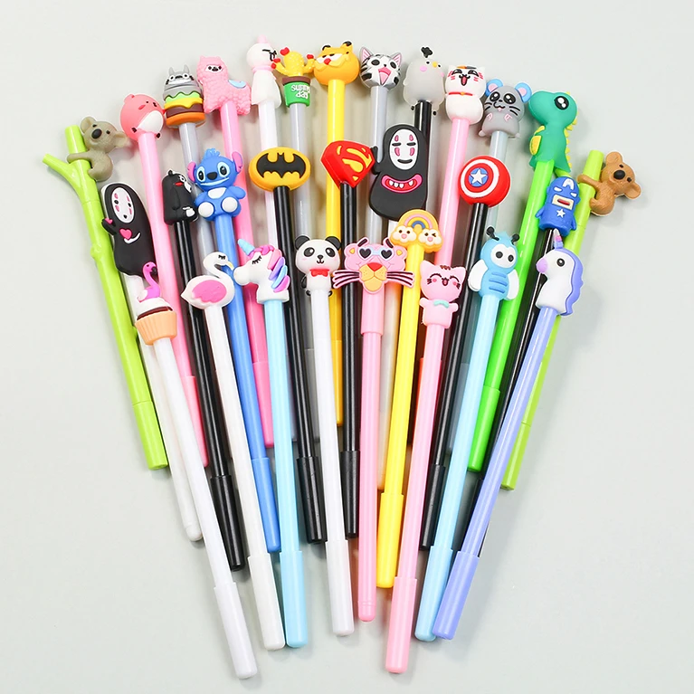 30 шт./упак. смешанные Цвет с принтом милых животных: гелевая ручка Единорог