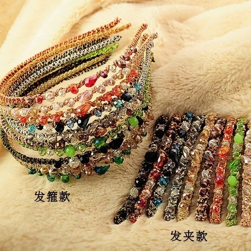 Повязка для волос с яркими кристаллами широкая яркая лента супермерцающими