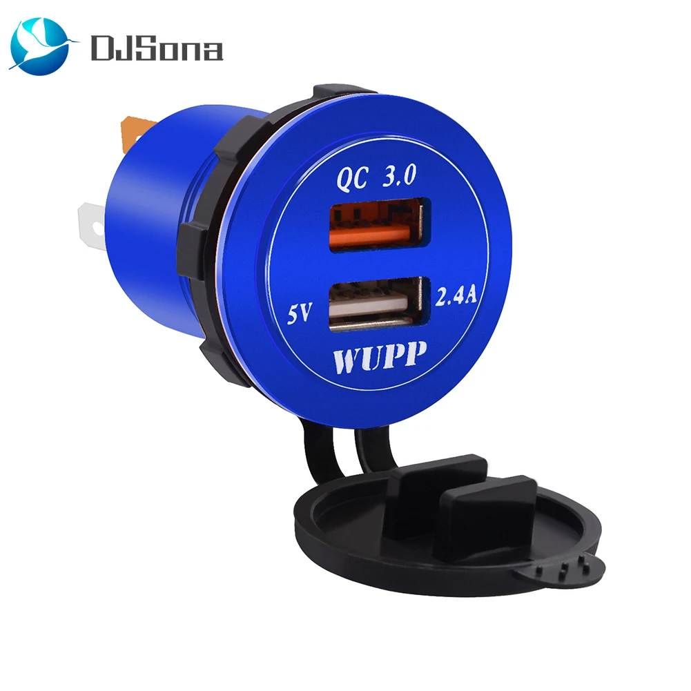 Розетка для автомобильного прикуривателя QC3.0 1 шт. двойной USB порт мотоцикла