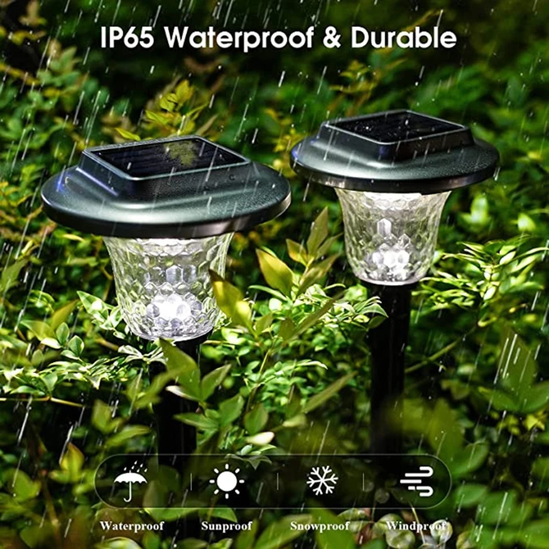 

Backyard Garden Decoration 2Pcs LED Outdoor Solar Light Energy Saving Solar Lamp Outside Post Lighting Lamps