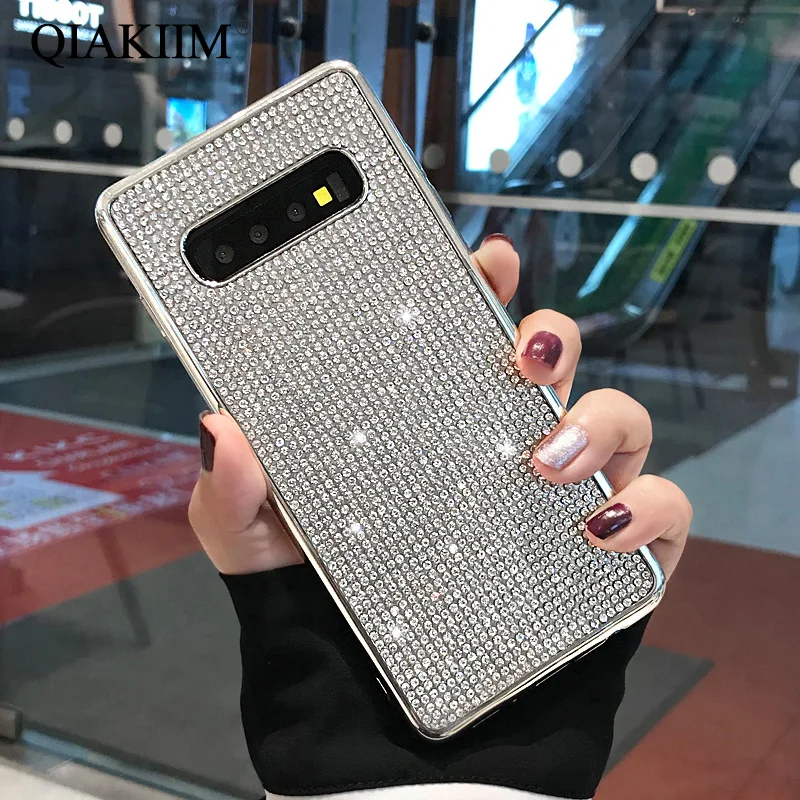 Модные блестящие полный Алмазный чехол для samsung S10 плюс S10E Etui для Galaxy S7 край S8 S9 Plus Note 10 8 9 чехол мягкий Стразы Coque