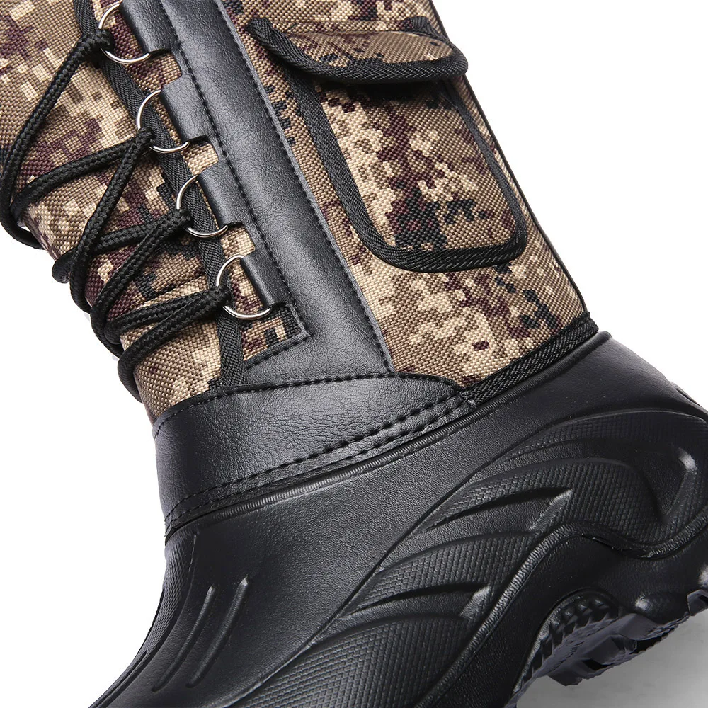 

Men's Winter Boots Mid-Calf Men's Boots Plush Warm Men's Snow Boots Camouflage Men's Army Boots Outdoor Botas Militares 46
