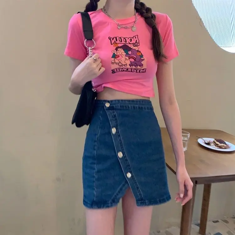 

Cartoon Bear Printed Short Sleeve Crop Top T Shirt Women Summer Clothes Cute Print T-shirt Ladie Streetwear Tee Shirt 90s
