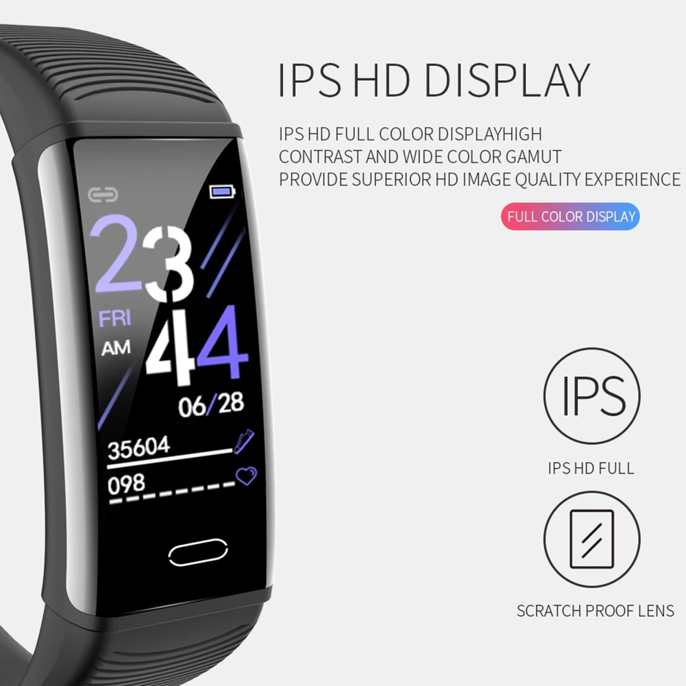 Смарт часы и фитнес браслет с Wristband Силикона крови Давление монитор трекер Bluetooth