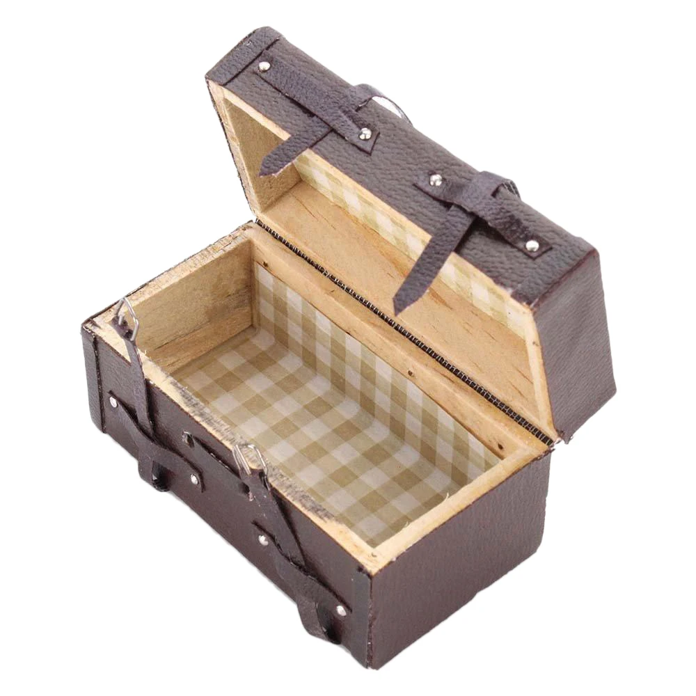 1/12 миниатюрный игрушечный дом винтажный кожаный деревянный чемодан мебель