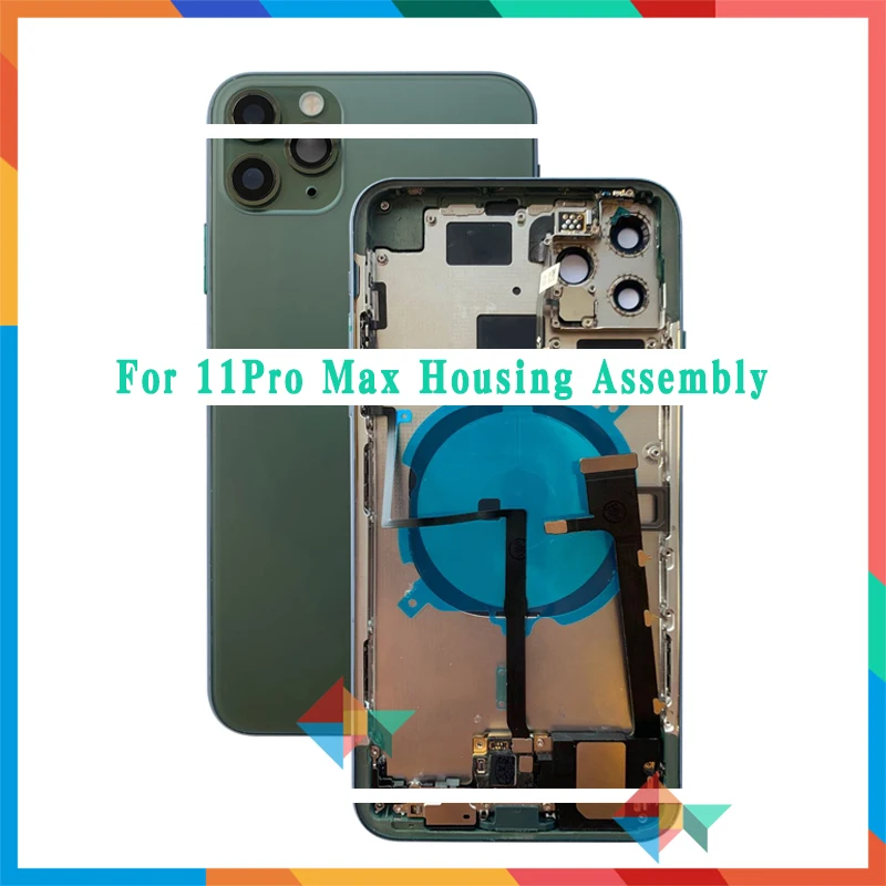 

Full Back Cover For iphone 11 Pro Max / 11 Housing Battery Door Middle Chassis Frame Housings Assembly Door Rear with Flex Cable