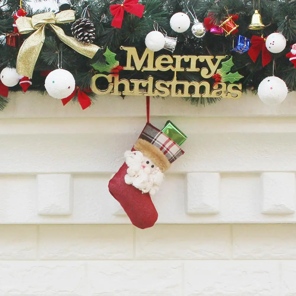 Style 1 Santa Claus Рождественский чулок мини-носок, 1 шт. Рождественский подарок сумка Санта Клаус Конфеты Подарочная сумка Рождественская игрушка орнамент рождественские чулки s - Цвет: Style 1 Santa Claus