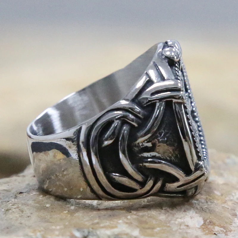 Vintage Gothic Viking Compass Rings 316L Stainless Steel Pirate Men Nordic Ethnic Style Amulet Jewelry Gift | Украшения и