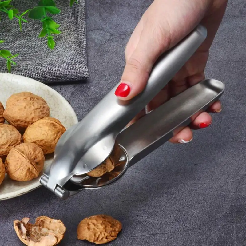 stainless steel 2 in 1 quick chestnut clip walnut pliers metal nutcracker sheller nut opener kitchen tools cutter gadgets free global shipping