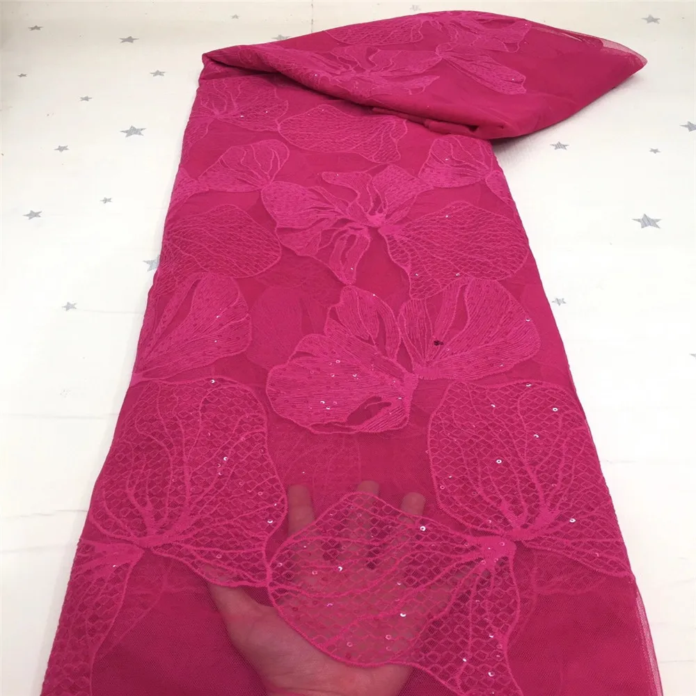 

Free shipping nice looking nigerian lace fabric with sequins for party&wedding dress 5yards/lot French net lace fabri XZ140-135