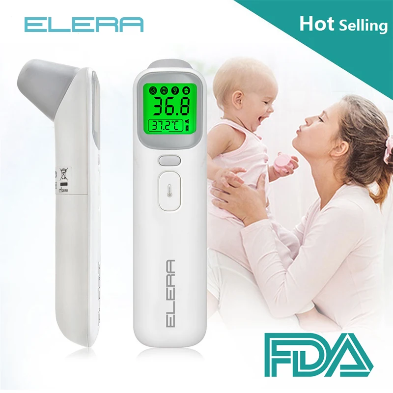 ELERA Baby Thermometer Infrared Digital LCD Body Measurement Forehead Ear Non-Contact Adult Body Fever IR Children Termometro