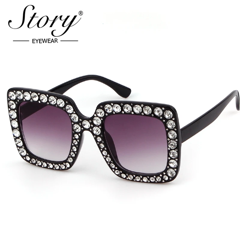 Очки солнцезащитные стразы женские винтажные Роскошные брендовые дизайнерские