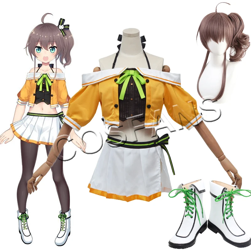 

Anime VTuber Hololive Natsuiro Matsuri SJ School Uniform Host Dress Cute Suit Cosplay Costume Women Halloween Full set wig shoes