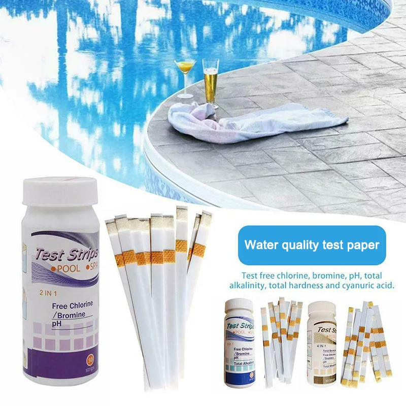 Тестовая Бумага для бассейна тест полоска нулевого хлора значения PH щелочности