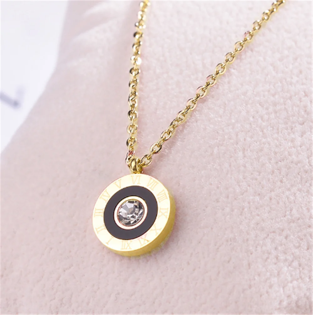 Ожерелье и серьги из нержавеющей стали 316L с римскими цифрами |