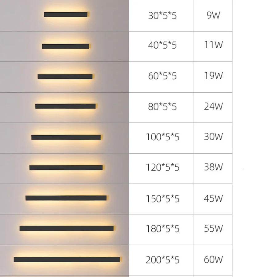 

LED Indoor Outdoor Line LED Wall Light Modern Waterproof IP65 Porch Garden Long Strip Wall Lamp Villa Door Hotel Exterior Sconce