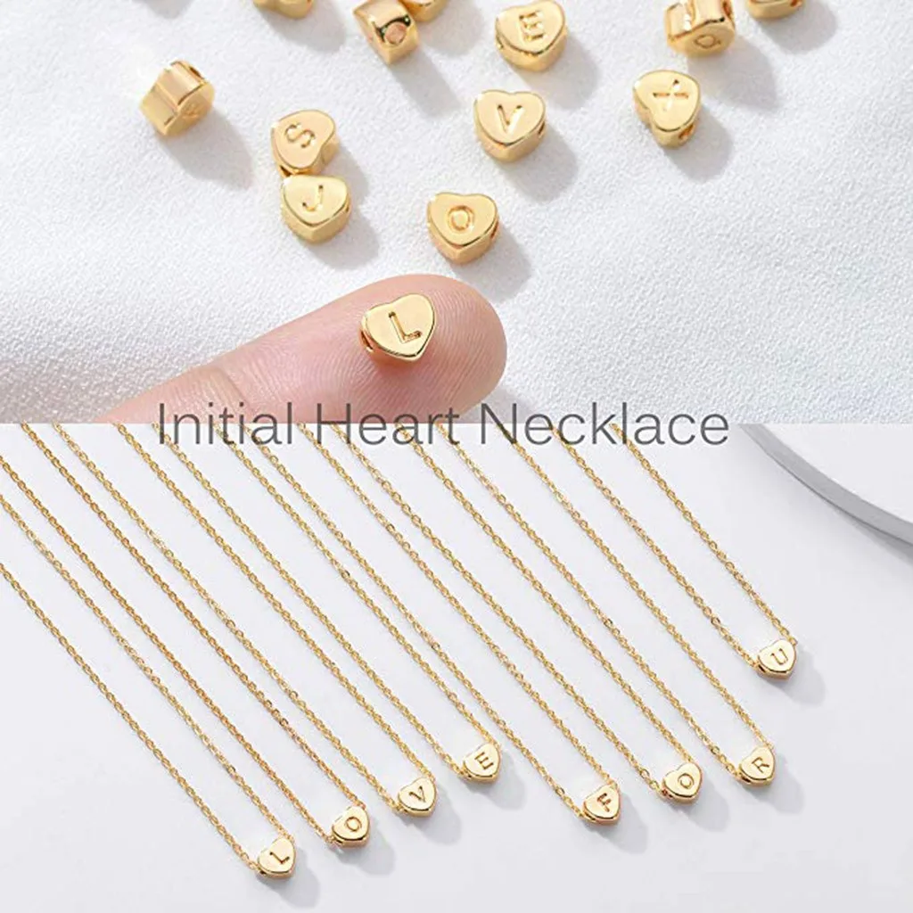 Модное ожерелье с инициалом имени подвеска 26 буквами в форме сердца украшение на
