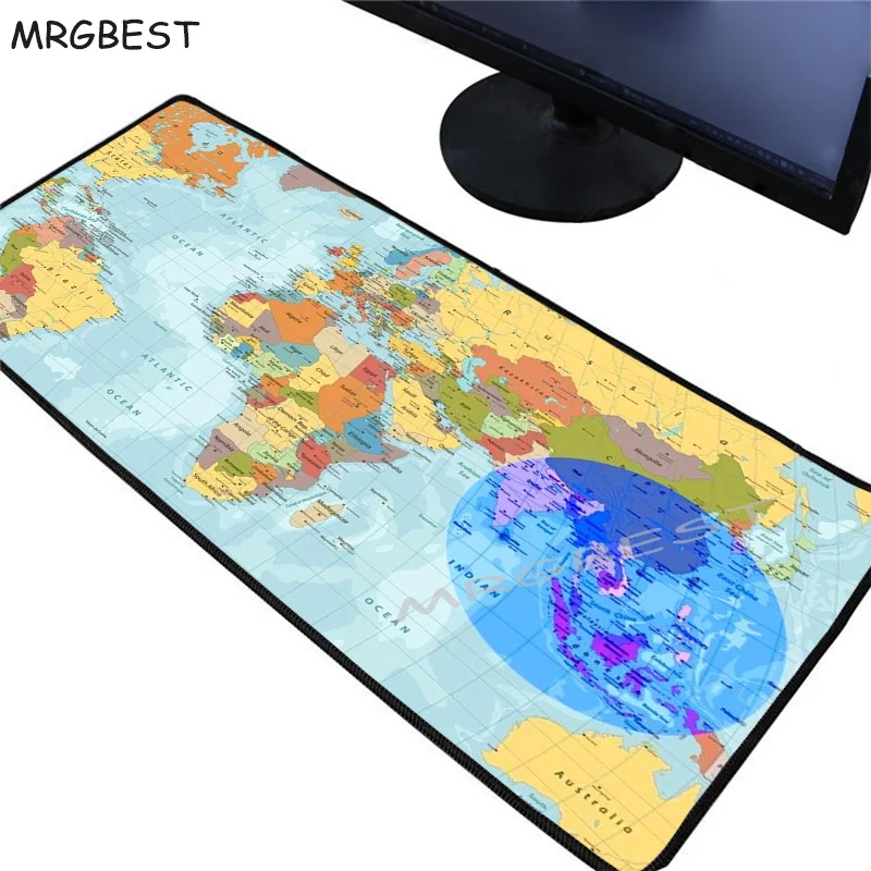 

MRGBEST World Map Large Game Console Custom Mousemat Anti-skid Lock Edge Mousepad PC Keyboard Pad Laptop Desk Mat LOL CSGO