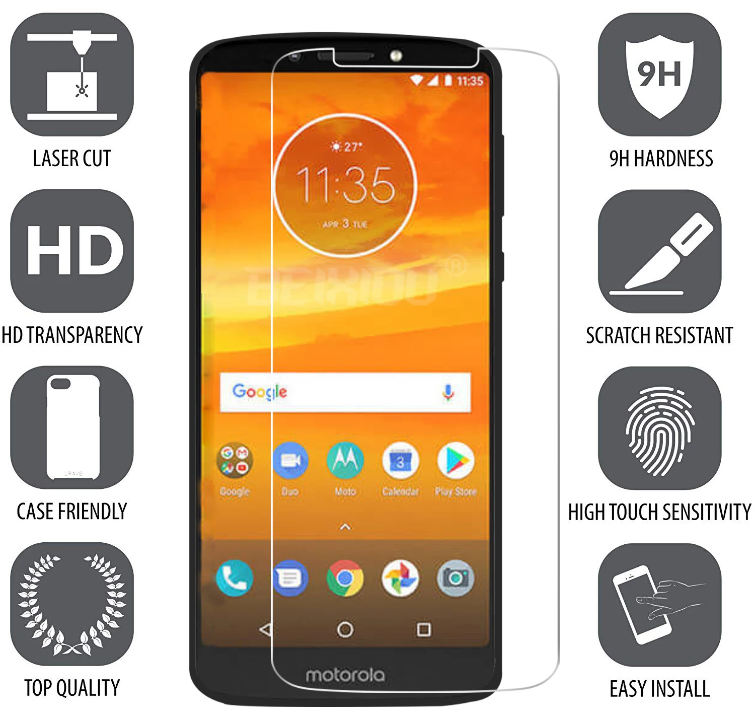 2 шт Полное закаленное стекло для Motorola Moto E5 Plus двойная Sim защита экрана 2.5D 9h MOTOROLA MOTO