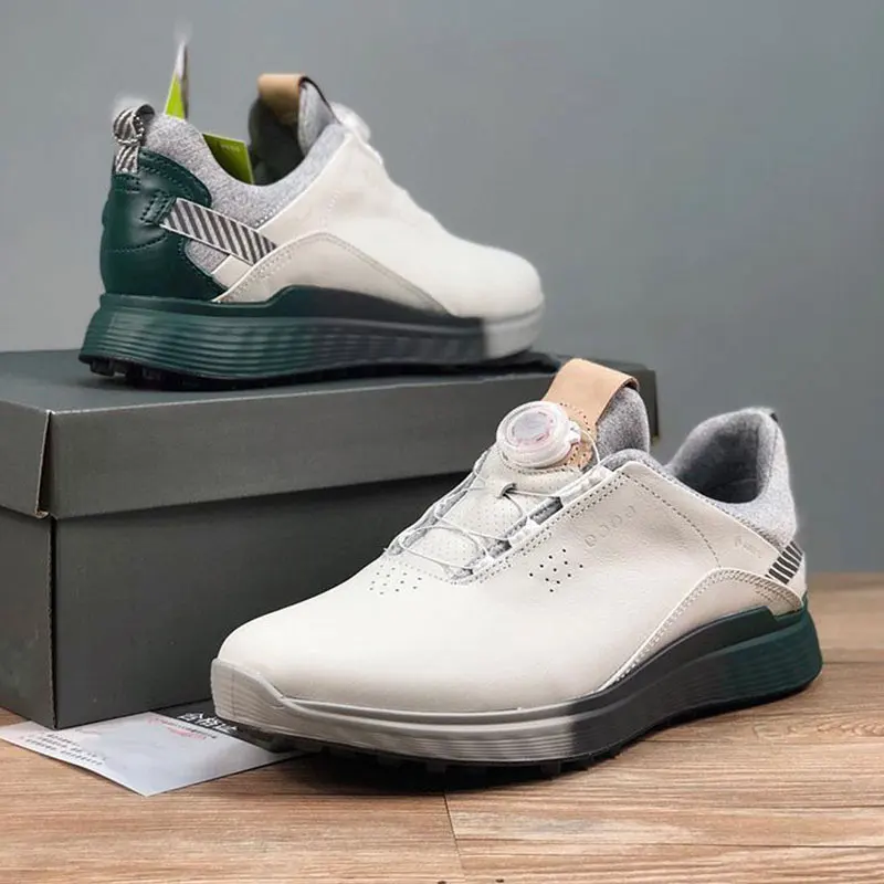 

New Luxury Waterproof Golf Shoes Winter Rotating Buckle Soft Bottom Fashion Golf Shoes Authentic Leather White Golf Shoe Men
