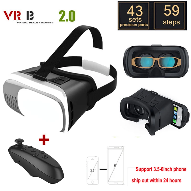 VR 2 0 стеклянные очки Google Cardboard Виртуальная реальность 3D смартфон + Bluetooth геймпад