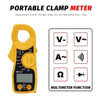 mt87 portable lcd digital clamp meters multimeter with measurement acdc voltage tester current resistance multi test