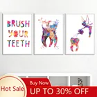 Стоматологический постер Зубная фея Новогодняя Картина на холсте настенные художественные принты цвет воды украшение для стоматолога настенные картины для детской комнаты