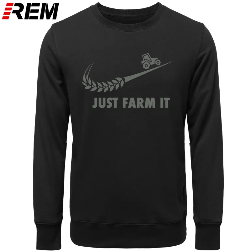 Худи rem Fashion Just Farm It для мужчин, с круглым вырезом, хлопок, с длинным рукавом, фермер, фермерский человек, топы, Толстовки, Толстовки