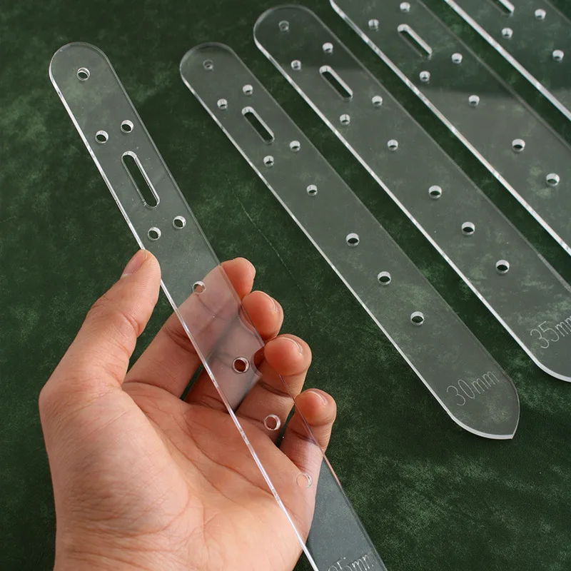 

25/30/35/38/40mm Acrylic Leather Belt Pattern Clear Buckle Template DIY Handbag Strap Stencil Tool Punching Mould