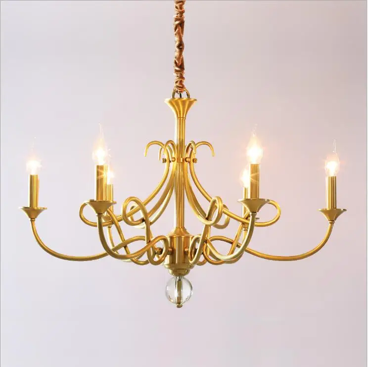 All copper American minimalist Nordic retro postmodern designer model room atmosphere bedroom living creative chandelier | Освещение