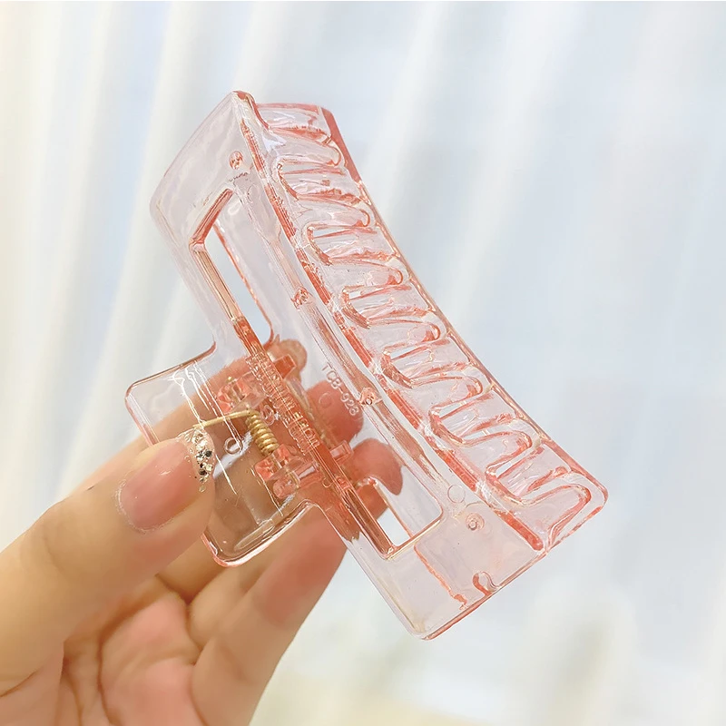 

Geometric Transparent Hair Claws Square Shape Acrylic Hairpin Large Size Hair Clamps Crab Clip Fashion Women Hair Accessories