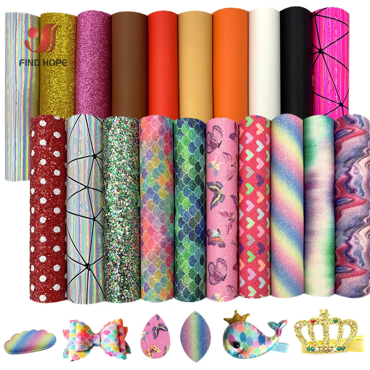 20 шт. оптовая продажа Изящные блестящие радужные виниловые ПУ искусственная кожа