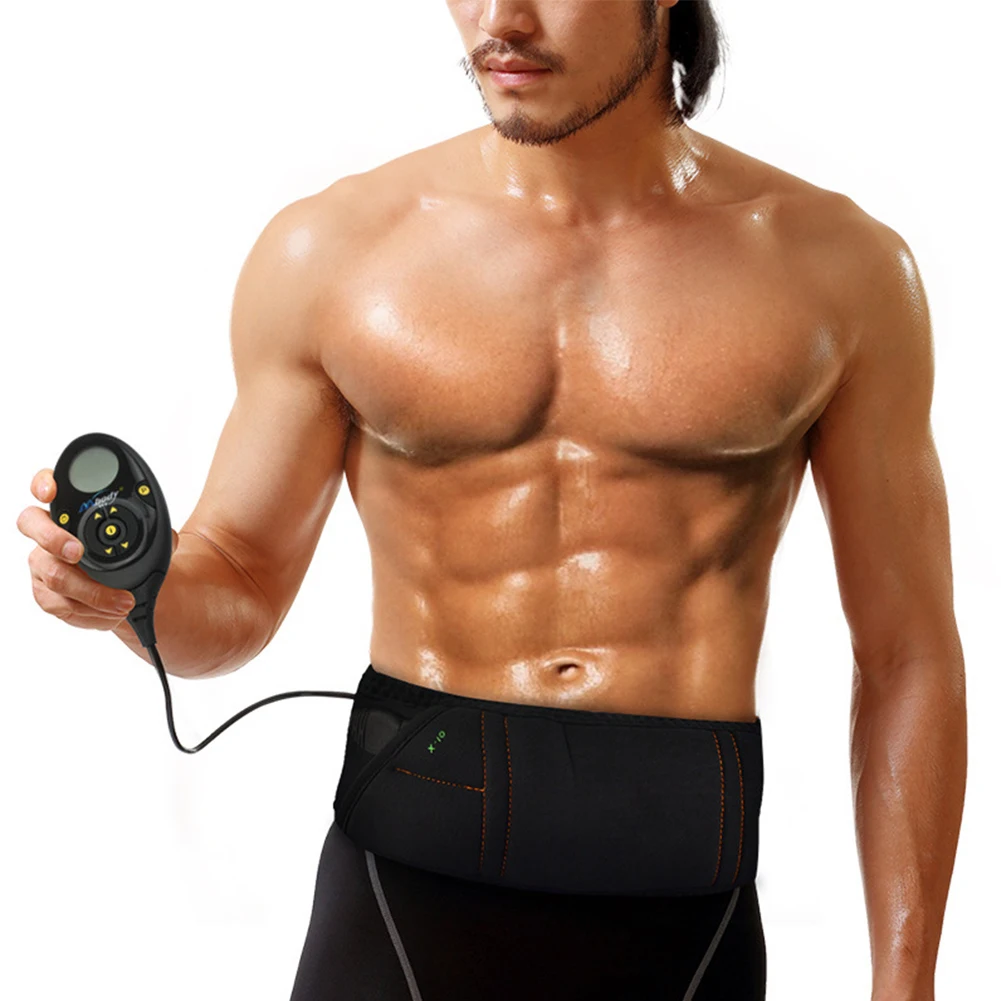 Съемный регулируемый режим талии обертывание EMS электрическая вибрация черный