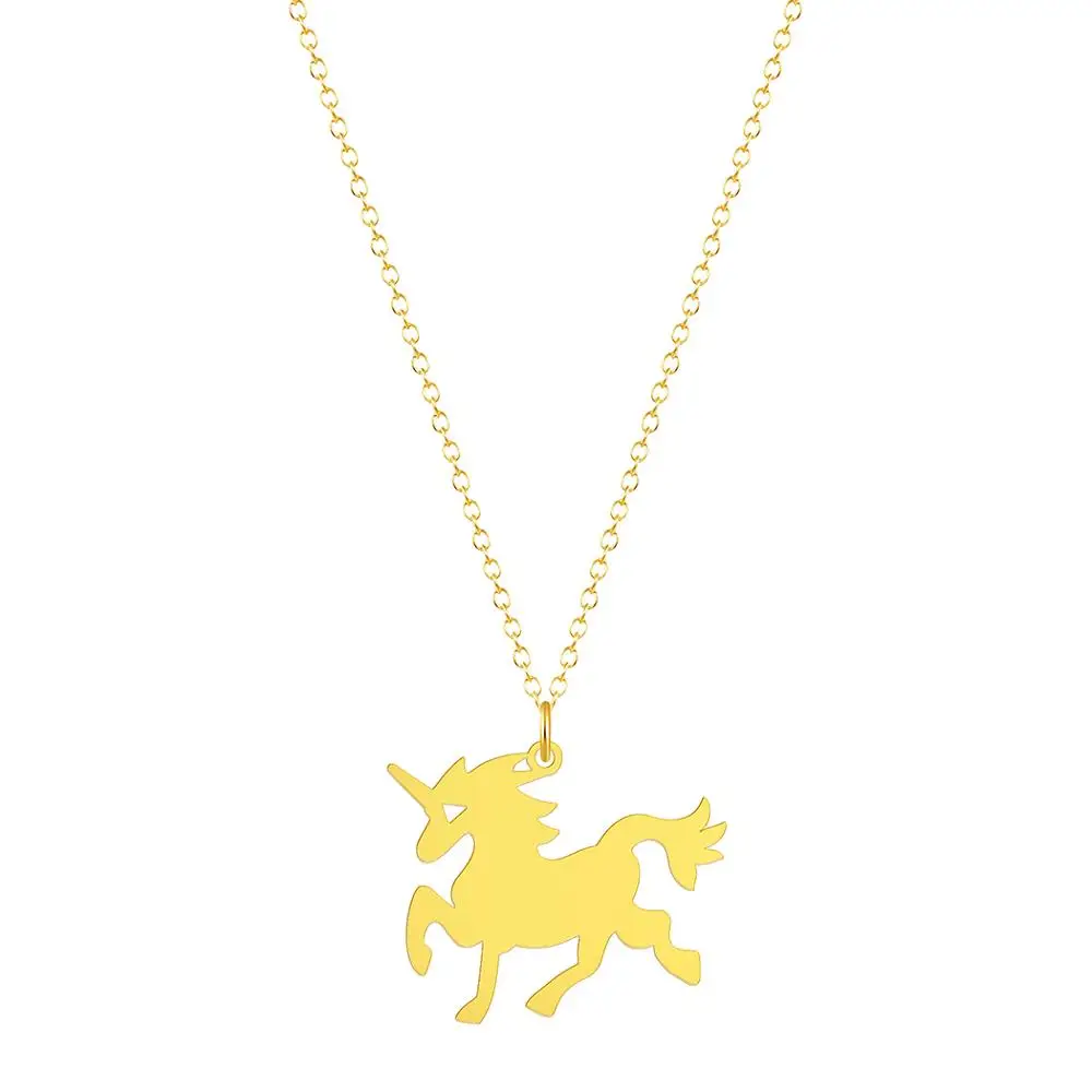 Ожерелье Chandler со стальным единорогом модная мультяшная лошадь ювелирные изделия